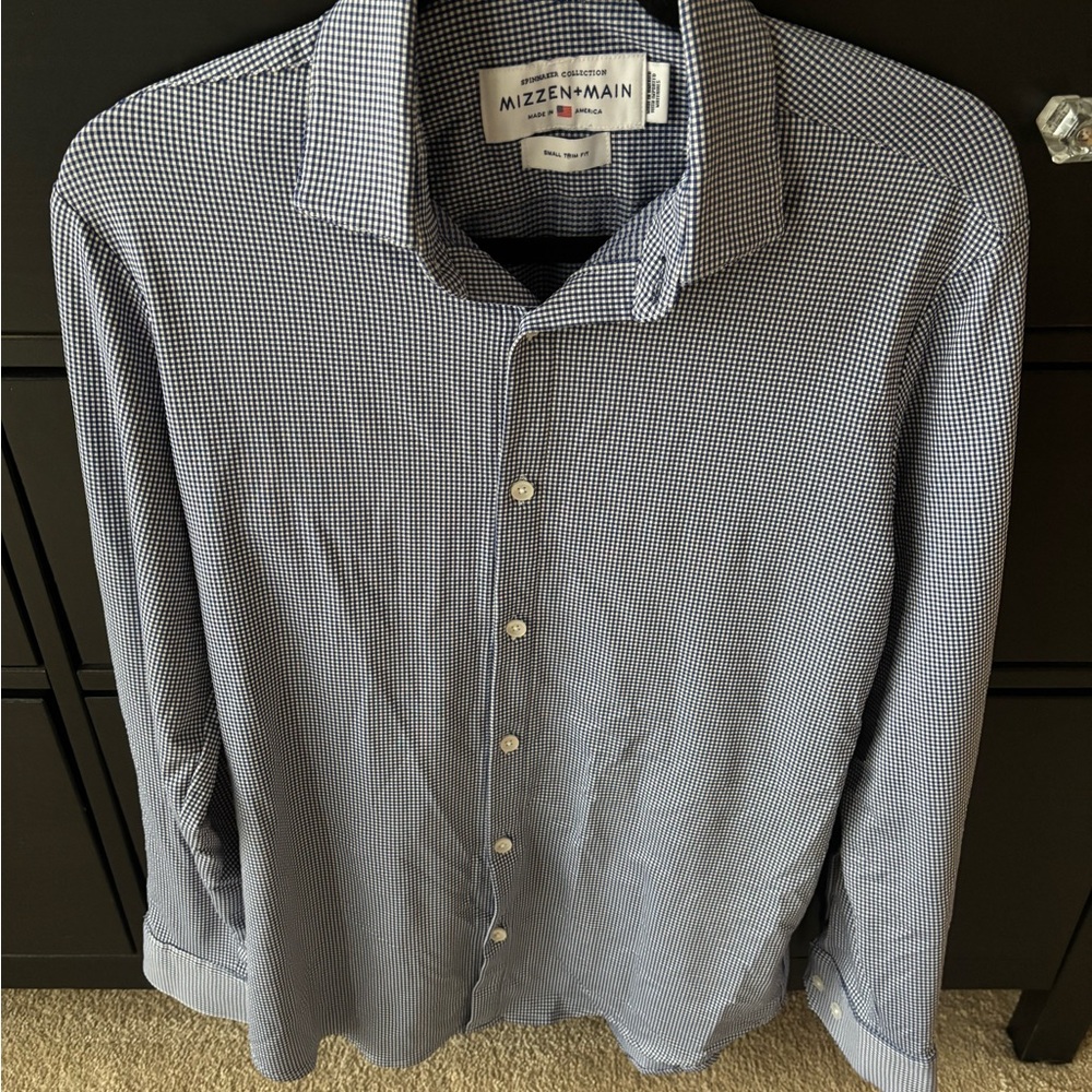 Mizzen+Main Navy Gingham Men's Shirt